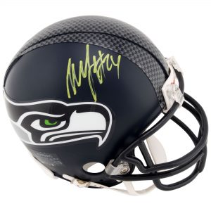 Marshawn Lynch Seattle Seahawks Autographed Speed Mini Helmet with Green Pen