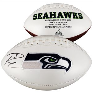 Russell Wilson Seattle Seahawks Autographed White Panel Football