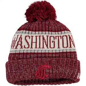 New Era Washington State Cougars Youth Crimson Sport Knit Hat with Pom