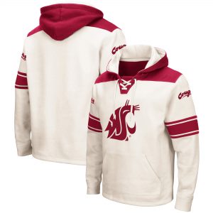 Colosseum Washington State Cougars Cream 2.0 Lace-Up Hoodie