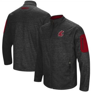 Colosseum Washington State Cougars Heathered Charcoal Anchor Full-Zip Jacket