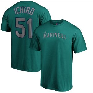 Ichiro Suzuki Seattle Mariners Majestic Official Name & Number T-Shirt