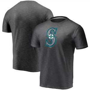 Men’s Seattle Mariners Charcoal Official Logo Space Dye T-Shirt
