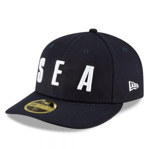 Men’s Seattle Mariners New Era Navy Ligature Low Profile 59FIFTY Fitted Hat