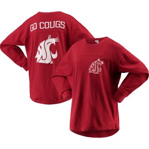 Pressbox Washington State Cougars Women’s Crimson The Big Shirt Oversized Long Sleeve T-Shirt