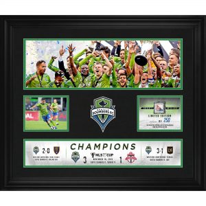 Seattle Sounders FC 2019 MLS Cup Champions Collage with a Piece of Match-Used Ball