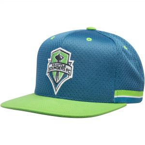 Seattle Sounders FC Mitchell & Ness Woven Stripe Adjustable Snapback Hat