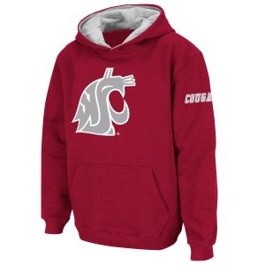 Stadium Athletic Washington State Cougars Youth Crimson Big Logo Pullover Hoodie