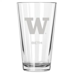 Washington Huskies 16oz. Personalized Etched Pint Glass