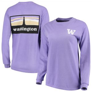 Washington Huskies Women’s Comfort Colors Campus Skyline Long Sleeve Oversized T-Shirt