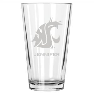 Washington State Cougars 16oz. Personalized Etched Pint Glass