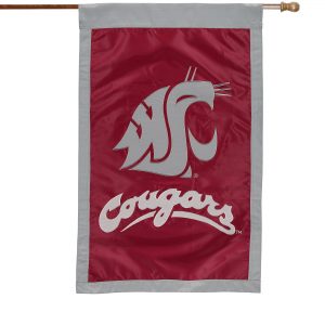 Washington State Cougars 28” x 44” Applique Flag – Crimson