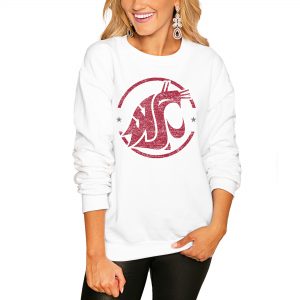 Washington State Cougars Women’s White End Zone Pullover Sweatshirt